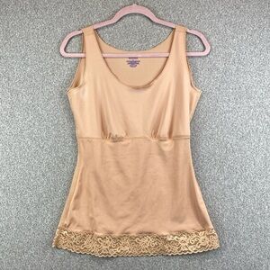 SPANX Sara Blakely shape wear tank L lace trim slimming tummy control